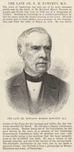 De overleden Dr Rowland Morris Fawcett, MD door English School