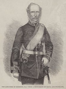 De overleden Hertog van Richmond, KG (gravure) door English School