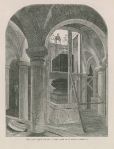 De overblijfselen van de overleden Hertog in de crypte van St Paul