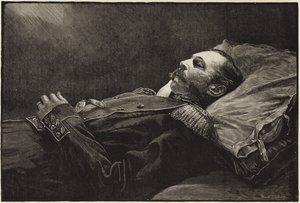 De overleden Keizer Alexander II van Rusland na de dood