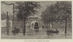 De recente overstromingen, scène in Caversham Road, Reading door English School