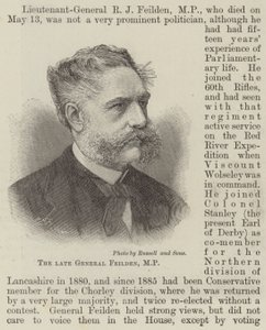 De overleden generaal Feilden, MP (gravure) door English School