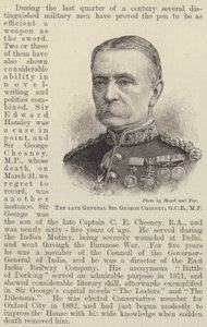 De overleden Generaal Sir George Chesney, GCB, MP door English School
