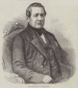 De overleden koning van Württemberg (gravure)