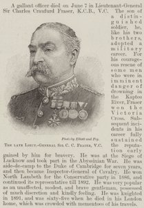 De overleden Luitenant-Generaal Sir C C Fraser, VC (gravure) door English School