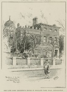 Het huis van wijlen Lord Leighton in Holland Park Road, Kensington, Londen door English School