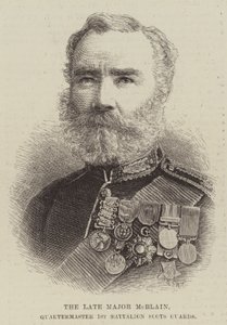 De overleden Majoor McBlain, Kwartiermeester 1e Bataljon Scots Guards