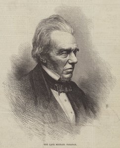 De overleden Michael Faraday (gravure) door English School