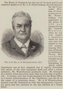 De overleden Mr A B Winterbotham, MP door English School