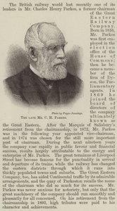 De overleden Mr C H Parkes door English School