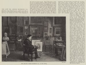 De overleden heer George Richmond, RA, in zijn studio (gravure) door English School
