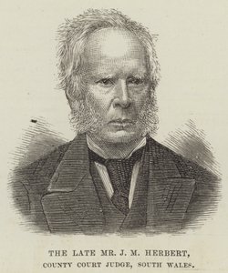 De overleden Mr J M Herbert, Rechter van de County Court, Zuid-Wales door English School