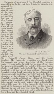De overleden Mr James Dykes Campbell (gravure) door English School