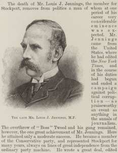 De overleden Mr. Louis J Jennings, MP door English School