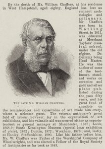 De overleden Mr William Chaffers (gravure) door English School