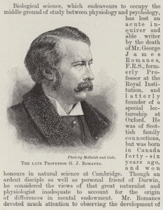 De wijlen professor G J Romanes (gravure) door English School