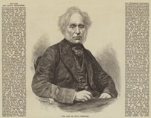 De overleden Sir David Brewster (gravure) door English School