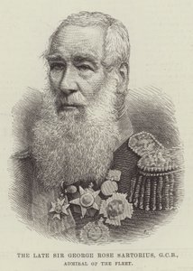 De overleden Sir George Rose Sartorius, GCB, Admiraal van de Vloot door English School