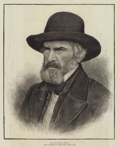 De overleden Thomas Carlyle (gravure) door English School