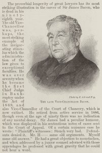 De overleden Vice-Kanselier Bacon (gravure) door English School