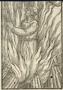 Het martelaarschap van een arme vrouw in Exeter (gravure) door English School