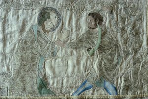 Het martelaarschap van een heilige, detail van het frontaal van de Steeple Aston Cope, c.1340s