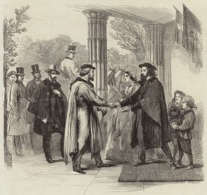 De Ontmoeting van Garibaldi en Tennyson door English School