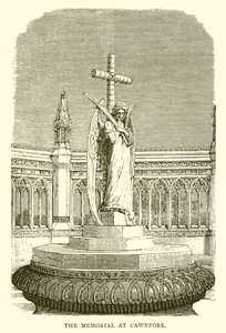 Het monument in Cawnpore door English School