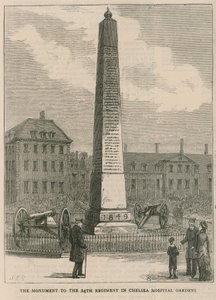 Het monument voor het 24e Regiment in de tuinen van Chelsea Hospital door English School