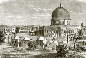 De moskee van Omar - locatie van de tempel in Jeruzalem door English School