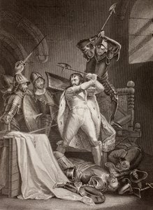 De moord op Richard II van Engeland in Pontefract Castle in 1400 door English School