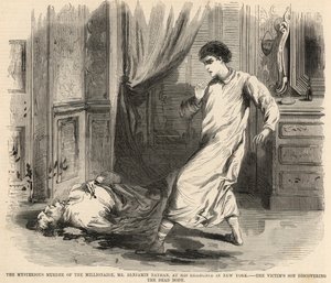 De mysterieuze moord op miljonair Benjamin Nathan (gravure) door English School