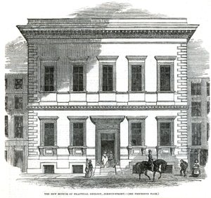 Het nieuwe Museum of Practical Geology, Jermyn Street, Londen