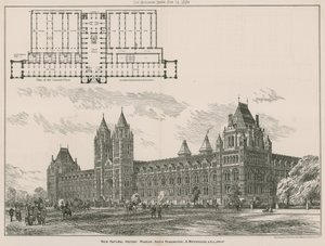Het nieuwe Natuurhistorisch Museum, South Kensington, Londen door English School