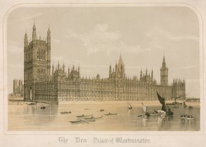 Het nieuwe Palace of Westminster, Londen door English School