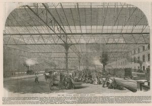Het nieuwe Victoria Railway Station bij Pimlico, Londen door English School