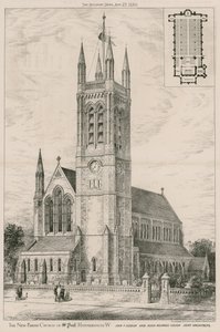 De nieuwe parochiekerk van St. Paul, Hammersmith door English School