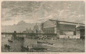 Het nieuwe station van de Zuid-Oostelijke Spoorweg, Cannon Street, Londen door English School