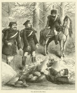 De oude Jood in de greppel (gravure) door English School
