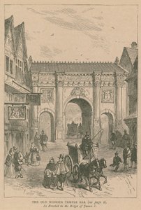 De oude houten Temple Bar door English School