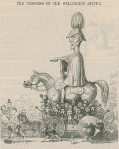 De voortgang van het Wellington-standbeeld, cartoon door English School