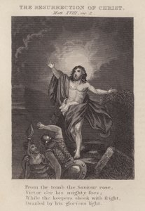 De opstanding van Christus, Mattheüs XVIII, vers 2 door English School