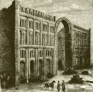 De ruïnes van het paleis van Babylon door English School