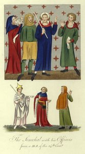 De seneschalk met zijn officieren, 14e eeuw door English School