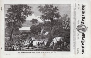 De schipbreukelingen van de Alceste, op het eiland Pulo Lea door English School