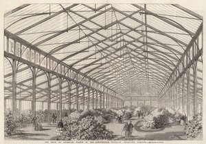 De tentoonstelling van Amerikaanse planten in het Ashburham Paviljoen, Cremorne Gardens