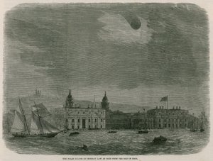 De zonsverduistering gezien vanaf het Isle of Dogs