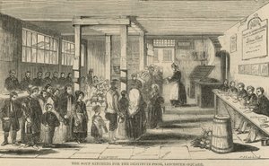 De soepkeukens voor de behoeftige armen, Leicester Square, Londen door English School