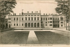 Het zuidelijke uitzicht van Somerset House, The Strand, Londen door English School