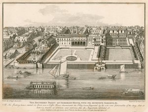 De zuidelijke voorkant van Somerset House met zijn uitgestrekte tuinen door English School